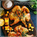 Chicken WHOLE SPATCHCOCK BUTTERFLIED ayam broiler utuh potong punggung bekakak frozen SoGood Food size LARGE +/- 1.6kg (price/kg)